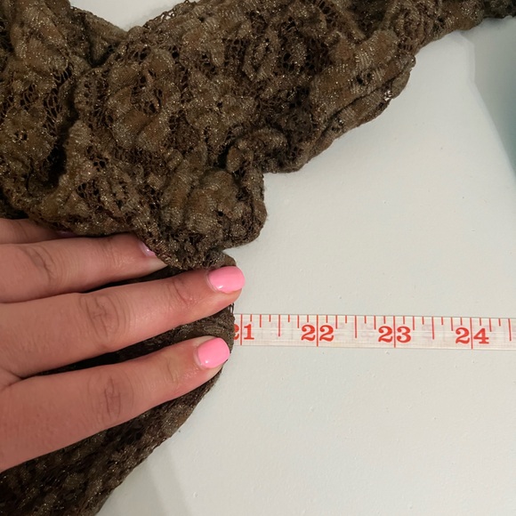 Fairy Core Top brown Sheer All over Lace Detail Size S/M Long Sleeve Y2K witchy - Picture 10 of 14